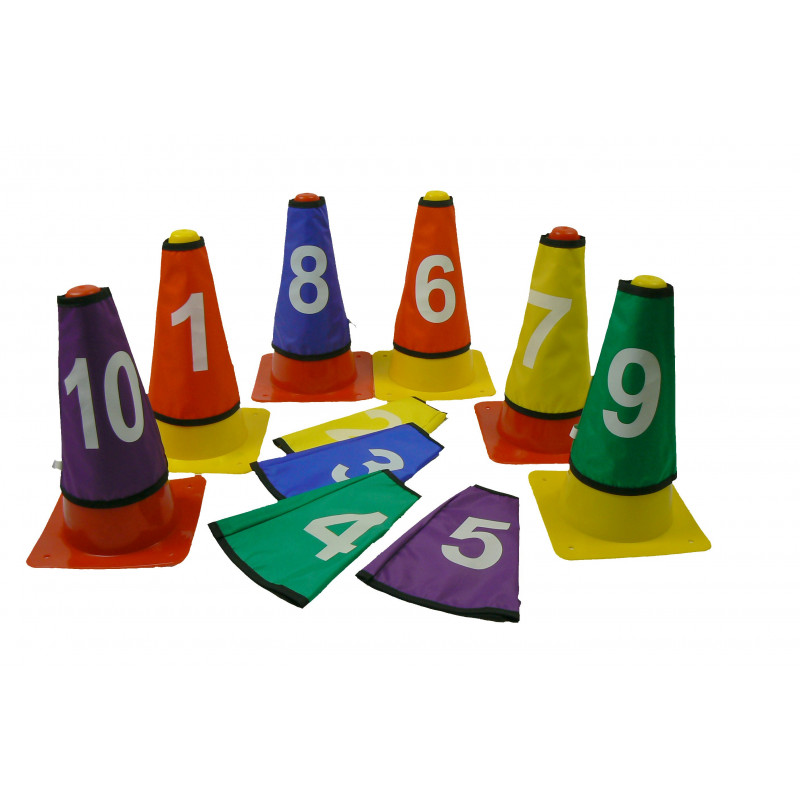 Lot de 10 caches cônes numérotés