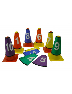 Lot de 10 caches cônes numérotés Sporti France 099208