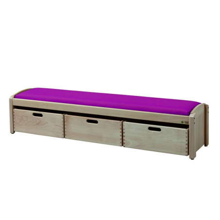 Banc simple et ses 3 casiers à roulettes WIKI CAT KB026