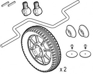 Roues avant (2) avec essieu Viking Winther 50665