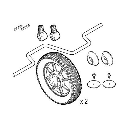 Roues avant (2) avec essieu Viking Winther 50665