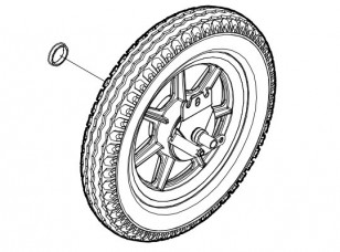 Roue arrière droite + tambour de frein Turtle Kiddy Bus Winther