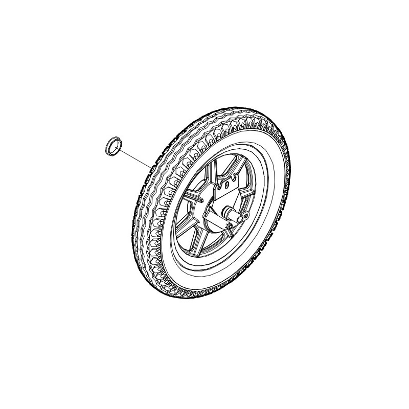 50847 - Roue arrière droite + tambour de frein Turtle Kiddy Bus Winther