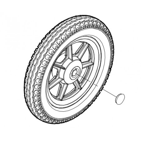Roue arrière gauche + tambour de frein Turtle Kiddy Bus Winther