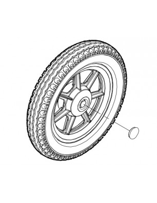 Roue arrière gauche + tambour de frein Turtle Kiddy Bus Winther