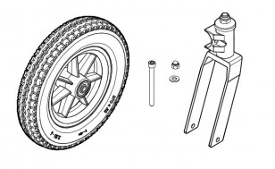50891 - Roue avant + suspension Turtle Kiddy Bus Winther