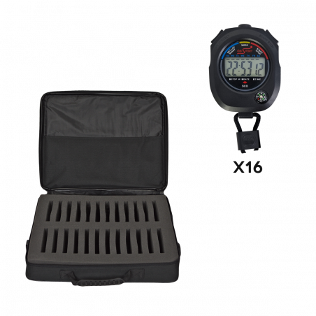 Kit 16 Chronomètre 1 ligne DT1 + Mallette Sporti France 024132