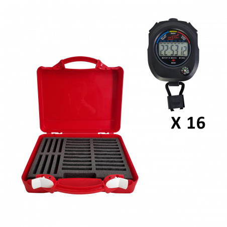 Kit 16 Chronomètre SCO 1 ligne 6 digits + Mallette rigide