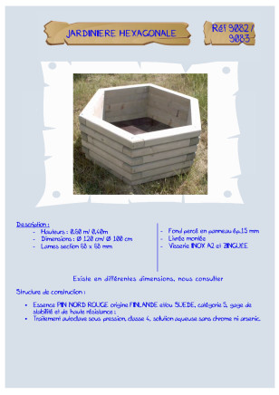 Jardinière hexagonale LA9082