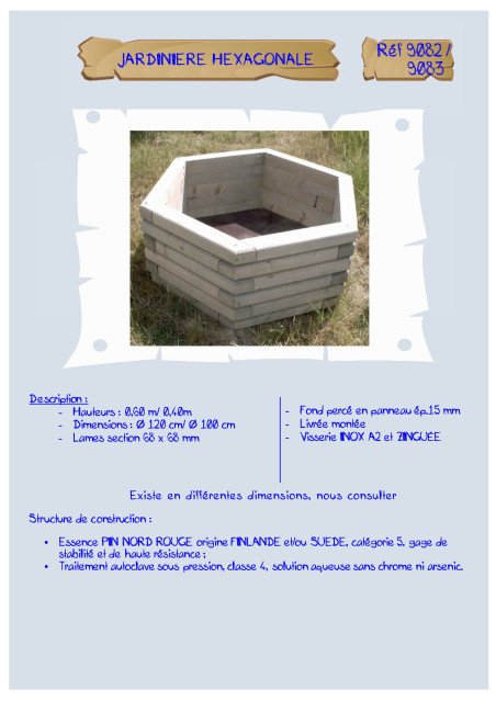 Jardinière hexagonale LA9082