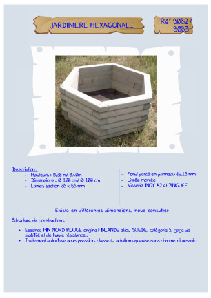 Jardinière hexagonale 9082 Loisirs Aménagements