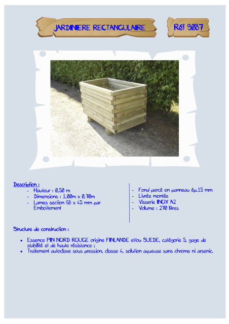 Jardinière rectangulaire LA9087