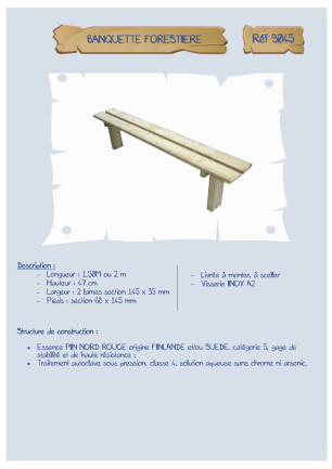 Banquette Forestière 9045/9046 Loisirs Aménagements - Educ' Loisirs