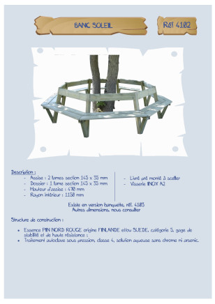 Banc Soleil assise 47 cm LA4102