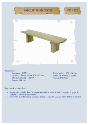 Banquette en forme assise 45 cm LA4116
