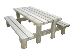 Table banc Rustique 2 M LA9006 Loisirs Aménagements - Educ' Loisirs