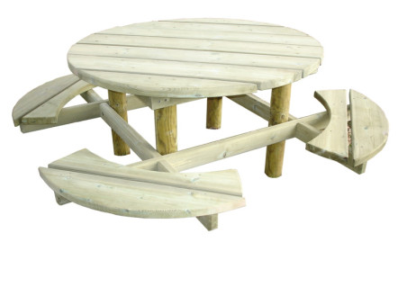 9011 - Table banc ronde Groseille Loisirs Aménagements