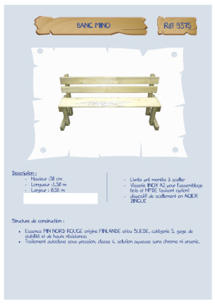 Banc Mino assise 30 cm LA9375