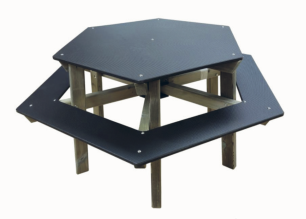 Table banc hexagonale assise 45 cm LA4203NP Loisirs Aménagements - Educ' Loisirs