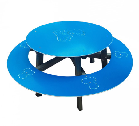 Table-banc ronde Ourson assise 45 cm LA4201NP Loisirs Aménagements - Educ' Loisirs